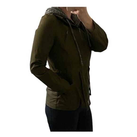 Love Tree Olive Green Women's Zip Up Hooded Cinch Waist Jacket- Size Medium - Picture 2 of 7